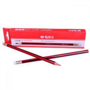 晨光 M＆G 红黑色抽条笔杆HB铅笔 AWP30802 12支/盒
